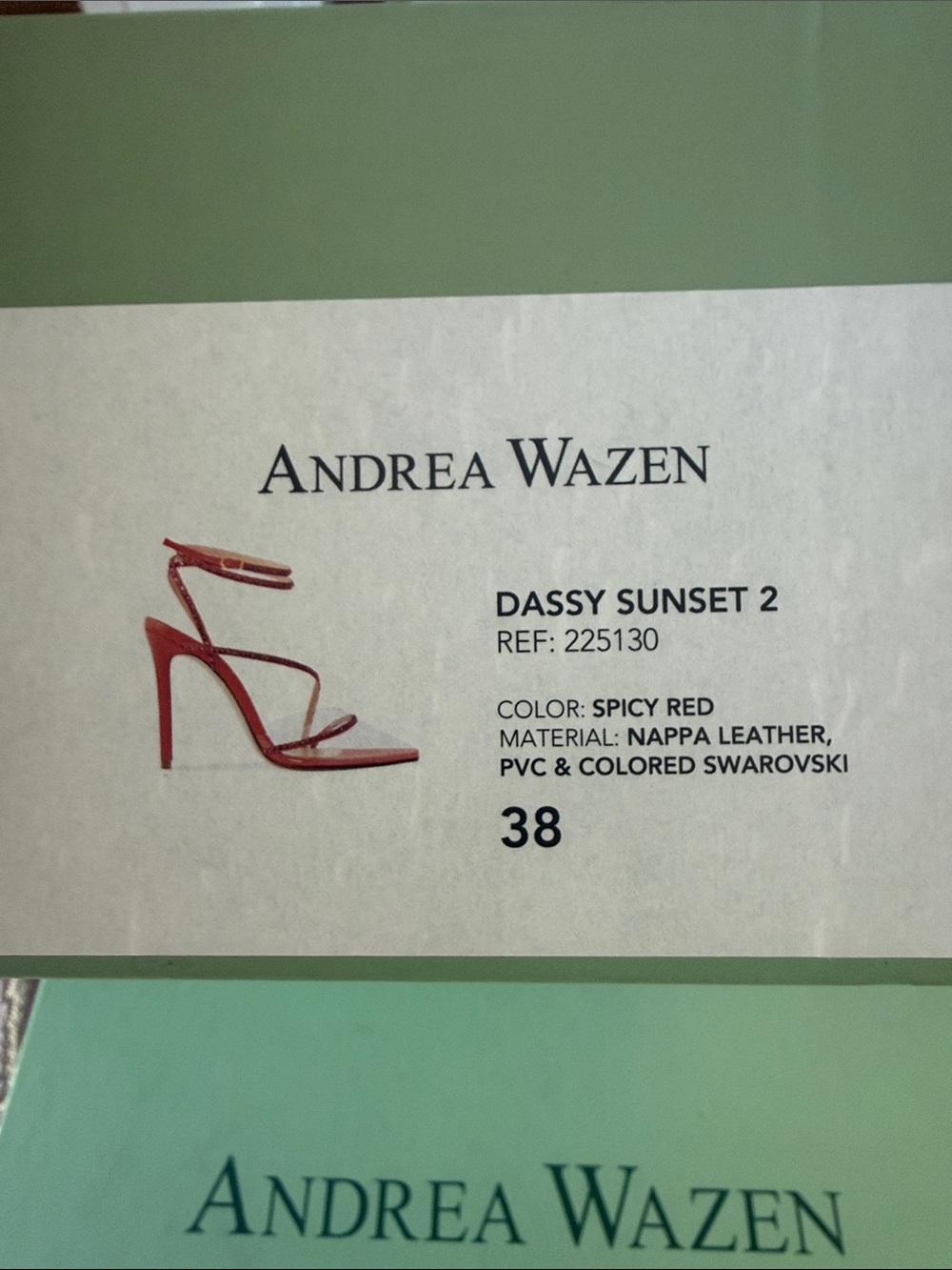Andrea Wazen Dassy Sunset 2 Spicy Red Strappy Stiletto Sandals